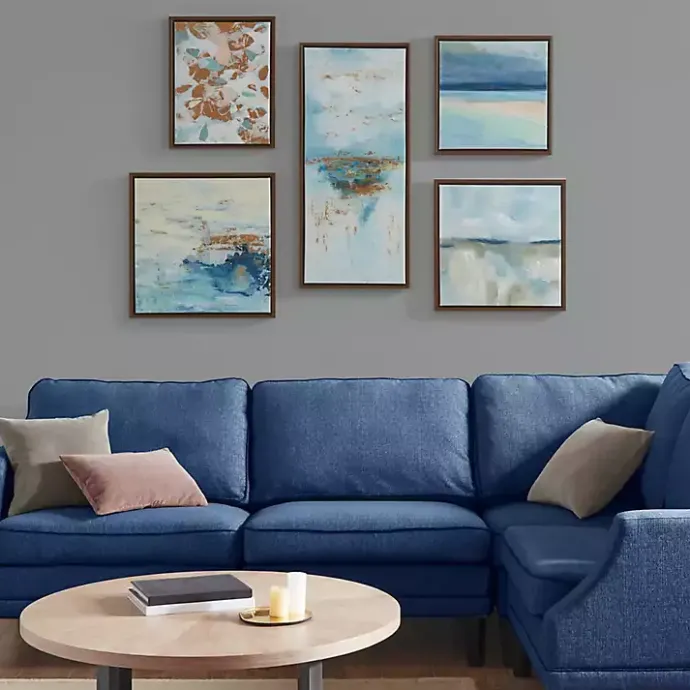 Hot Kirklands Home Blue Horizon Framed Canvas Art Prints, Set of 5