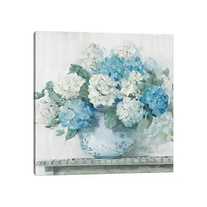 Clearance Kirklands Home Blue Hydrangea Cottage Canvas Print