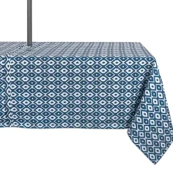 Best Kirklands Home Blue Ikat Outdoor Tablecloth with Zipper