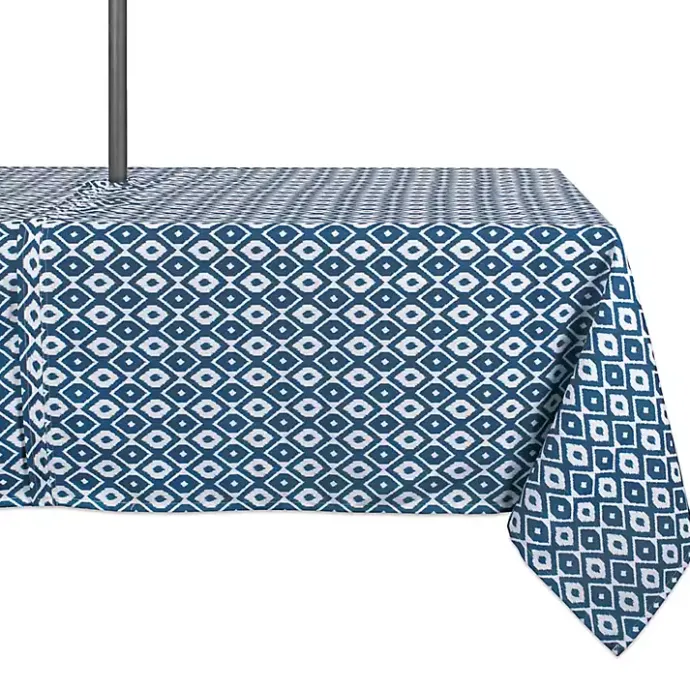 Best Kirklands Home Blue Ikat Outdoor Tablecloth with Zipper