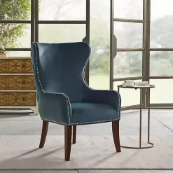 Discount Kirklands Home Ivey Button Tufted Accent Chair Blue