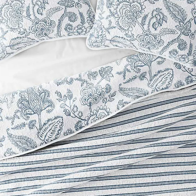 Best Kirklands Home Blue Jacobean Reversible 3-pc. Queen Quilt Set