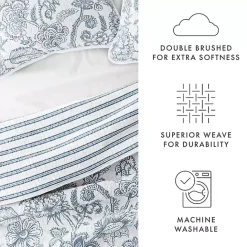 Hot Kirklands Home Blue Jacobean Reversible 3-pc. King Quilt Set