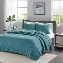 Online Kirklands Home Jaxson 3-pc. Reversible King Coverlet Set Blue