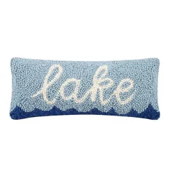 Outlet Kirklands Home Lake Hooked Wool Lumbar Pillow Blue