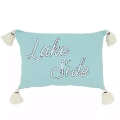 Outlet Kirklands Home Lake Side Tassel Lumbar Pillow Blue