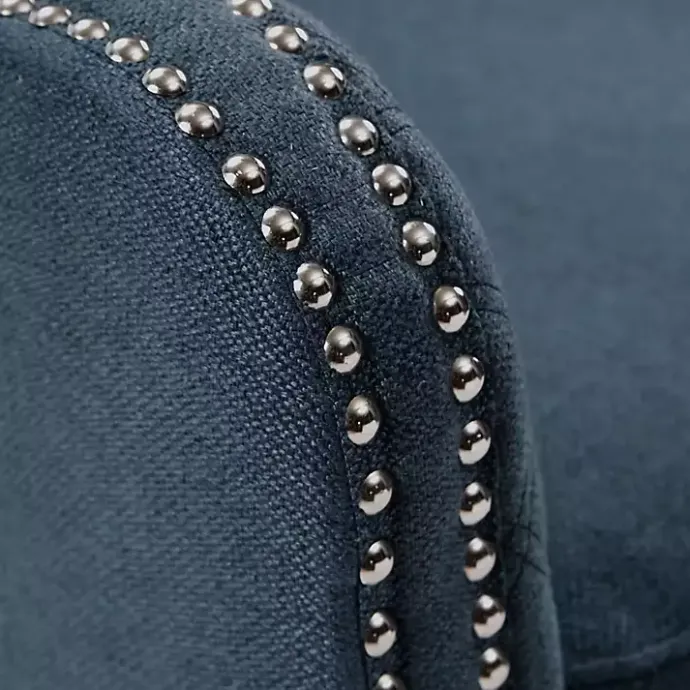 Sale Kirklands Home Lanea Quilted Accent Chair with Silver Studs Blue