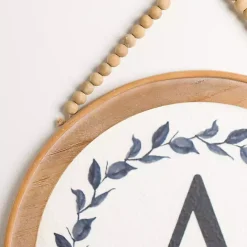 Online Kirklands Home Blue Leaf Wreath Monogram A Wood Wall Plaque