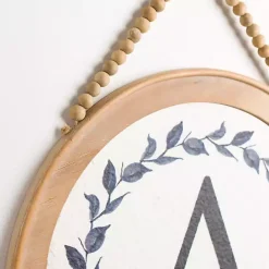 Online Kirklands Home Blue Leaf Wreath Monogram A Wood Wall Plaque