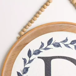 Outlet Kirklands Home Blue Leaf Wreath Monogram D Wood Wall Plaque