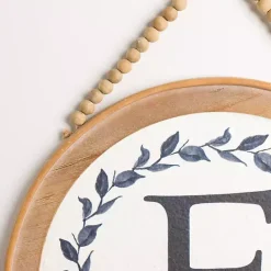 Outlet Kirklands Home Blue Leaf Wreath Monogram F Wood Wall Plaque