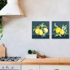 Discount Kirklands Home Blue Lemon Squeeze Canvas Art Prints, Set of 2