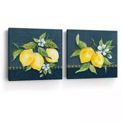 Discount Kirklands Home Blue Lemon Squeeze Canvas Art Prints, Set of 2