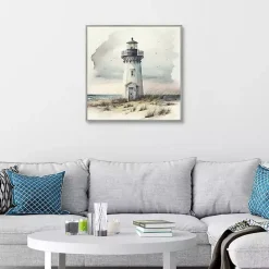 Discount Kirklands Home Blue Lighthouse Framed Canvas Art Print