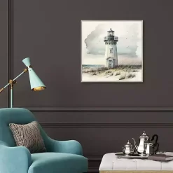 Discount Kirklands Home Blue Lighthouse Framed Canvas Art Print