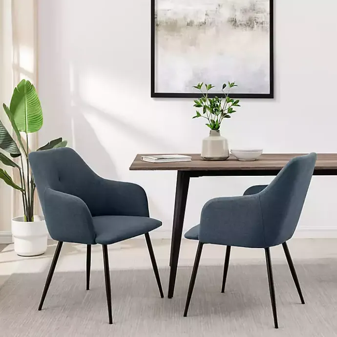 Outlet Kirklands Home Lily Upholstered Dining Chairs, Set of 2 Blue