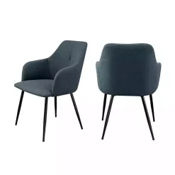 Outlet Kirklands Home Lily Upholstered Dining Chairs, Set of 2 Blue