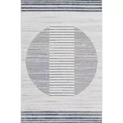 Best Kirklands Home Blue Linear Sphere Washable Accent Rug, 2x4