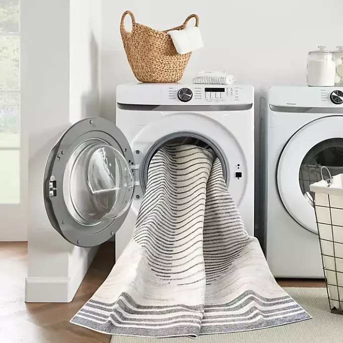 Best Kirklands Home Blue Linear Sphere Washable Accent Rug, 2x4