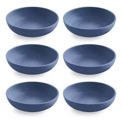 Hot Kirklands Home Madden Melamine Low Bowls, Set of 6 Blue