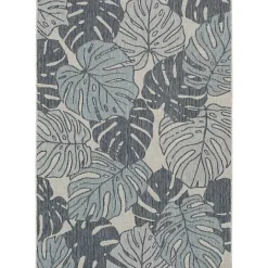 Sale Kirklands Home Blue Malibu Monstera Outdoor Area Rug, 7x9