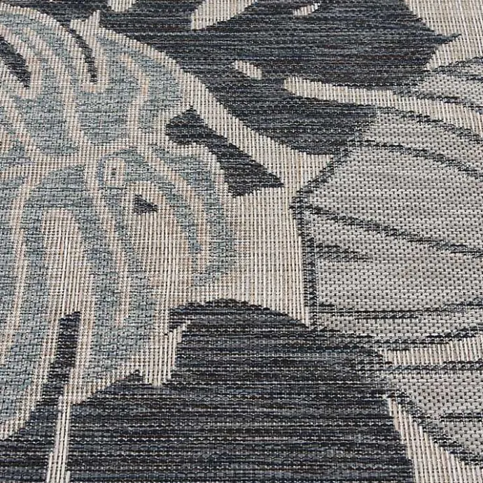 Sale Kirklands Home Blue Malibu Monstera Outdoor Area Rug, 7x9