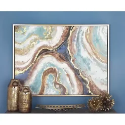 Outlet Kirklands Home Blue Marbling Agate Framed Canvas Art Print