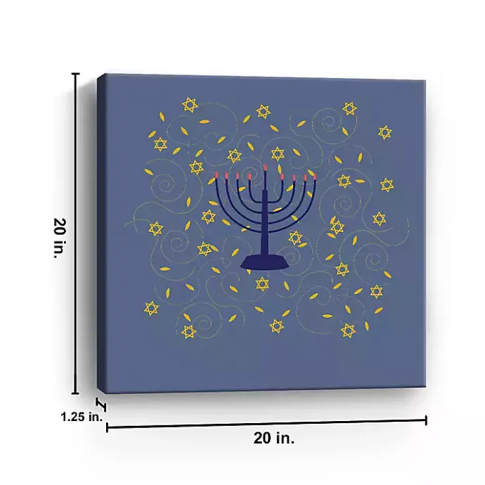 New Kirklands Home Blue Menorah Canvas Art Print