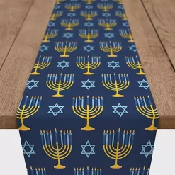 Hot Kirklands Home Blue Menorah Table Runner, 72 in.