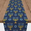 Kirklands Home Blue Menorah Table Runner, 90 in.