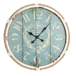 Online Kirklands Home Blue Metal and Rope Wall Clock
