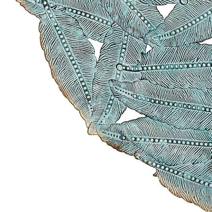 Best Kirklands Home Metal Feather Round Wall Plaques, Set of 3 Blue