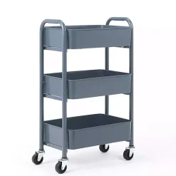 Clearance Kirklands Home Metal 3-Tier Organizer Storage Cart Blue