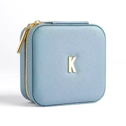 Best Kirklands Home Monogram K Travel Jewelry Box Blue
