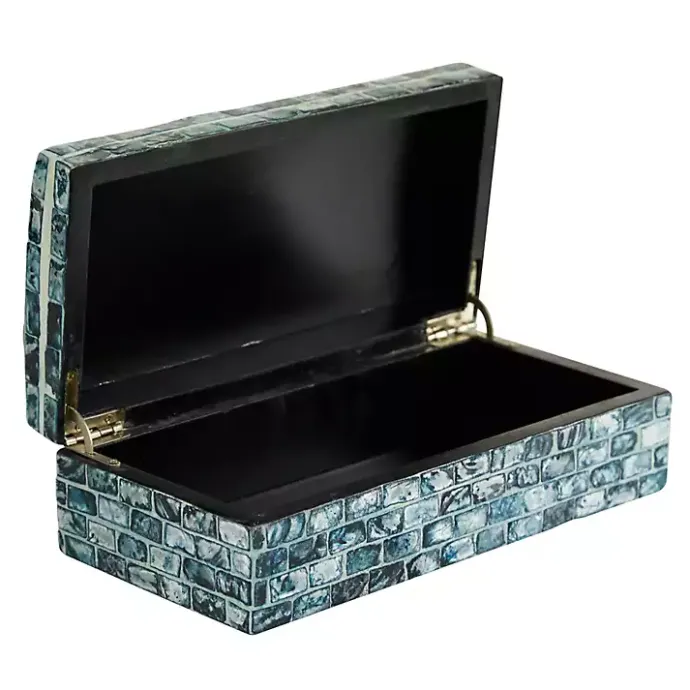 Outlet Kirklands Home Blue Mother of Pearl Coastal Boxes, Set of 2