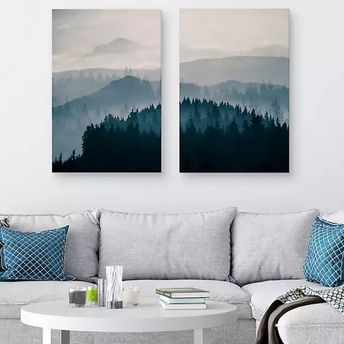 Kirklands Home Blue Mountain Canvas Prints, Set of 2