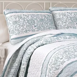 Kirklands Home Blue Nisha Floral Full/Queen 3-pc. Quilt Set