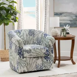 Sale Kirklands Home Ocean Bonnie Swivel Accent Chair Blue
