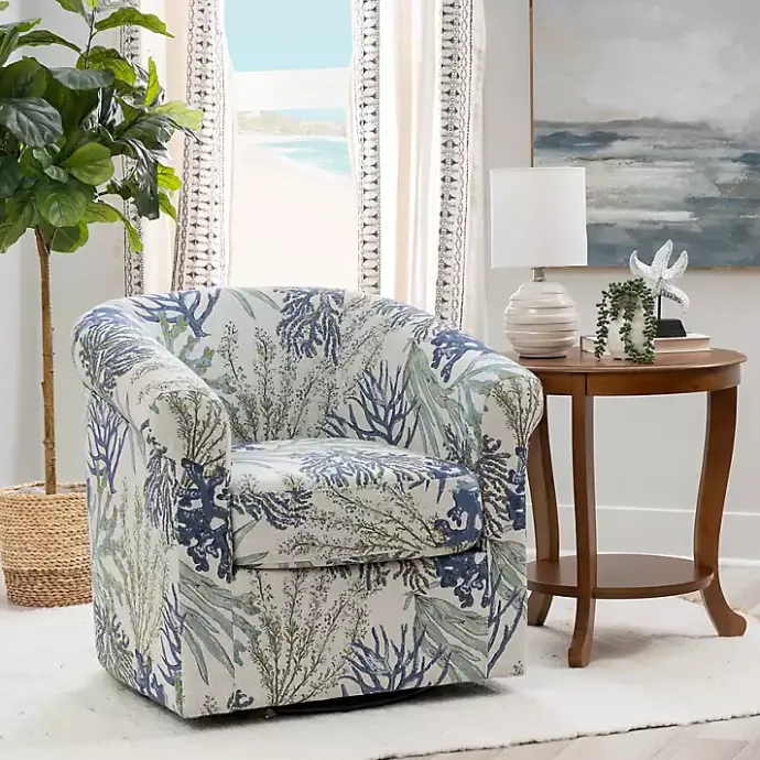 Sale Kirklands Home Ocean Bonnie Swivel Accent Chair Blue