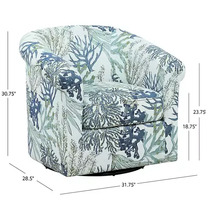 Sale Kirklands Home Ocean Bonnie Swivel Accent Chair Blue