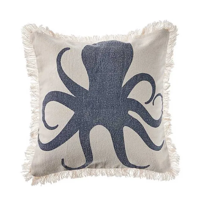 Sale Kirklands Home Blue Octopus Accent Pillow with Fringe