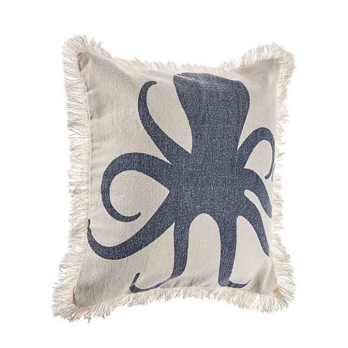 Sale Kirklands Home Blue Octopus Accent Pillow with Fringe