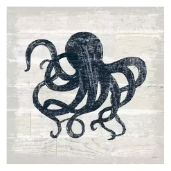 Best Kirklands Home Blue Octopus Driftwood Canvas Art Print White