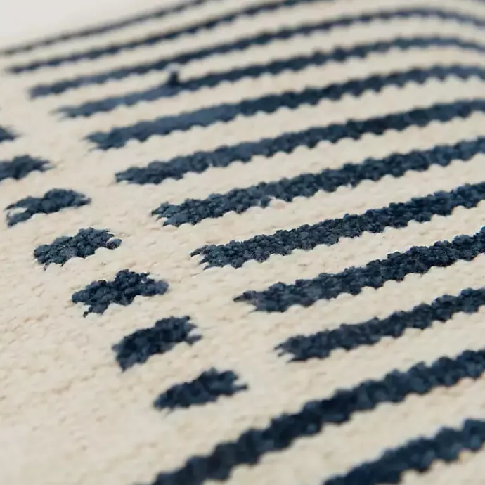 Discount Kirklands Home Blue Offset Colorblock Stripe Throw Pillow