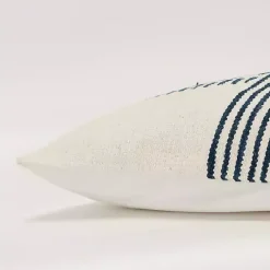 Discount Kirklands Home Blue Offset Colorblock Stripe Throw Pillow