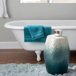 Kirklands Home Blue Ombre Mosaic Capiz Shell Drum End Table