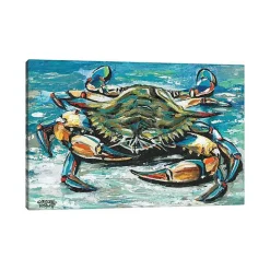 New Kirklands Home Palette Crab Canvas Art Print Blue