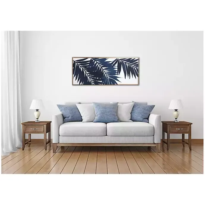 Online Kirklands Home Blue Palms Framed Canvas Art Print