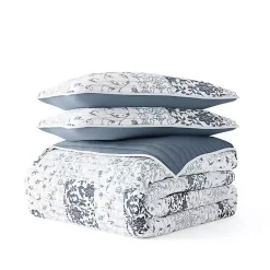 Discount Kirklands Home Blue Patchwork Reversible 3-pc. King Quilt Set