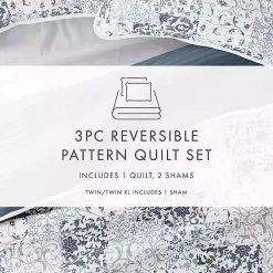 Discount Kirklands Home Blue Patchwork Reversible 3-pc. King Quilt Set